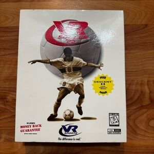 VR Soccer 96 *RARE* BIG BOX PC GAME DOS Version, on CD-ROM.....LOOK!
